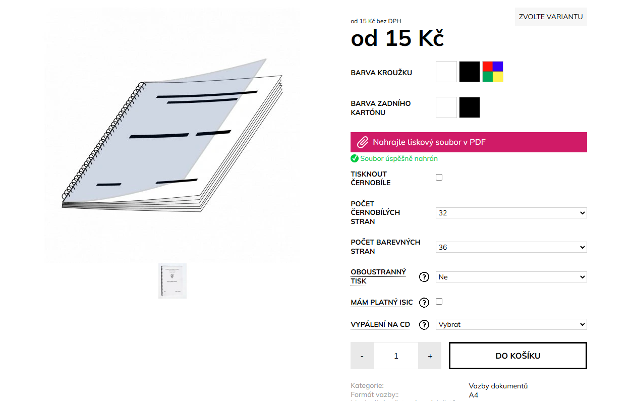 Automatický výpočet ceny tisku nahraného PDF - obrázek 2