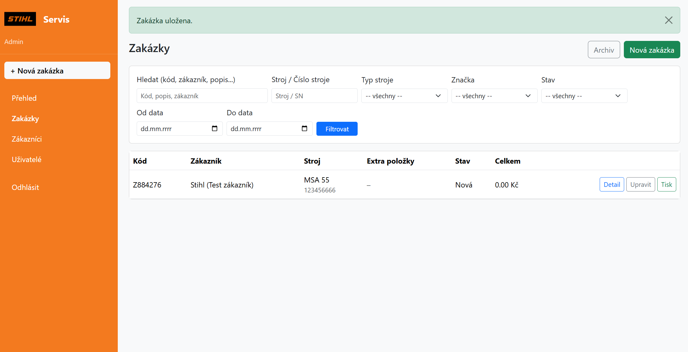 Interní nástroj pro správu zakázek servisu - obrázek 2